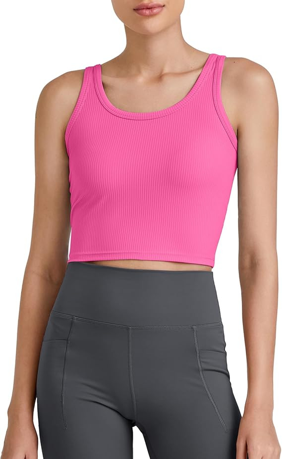 G4Free Workout Tank Tops for Women Slim Fitted U Neck Ribbed Athletic Gym Yoga Cropped Tanks Summ... | Amazon (US)
