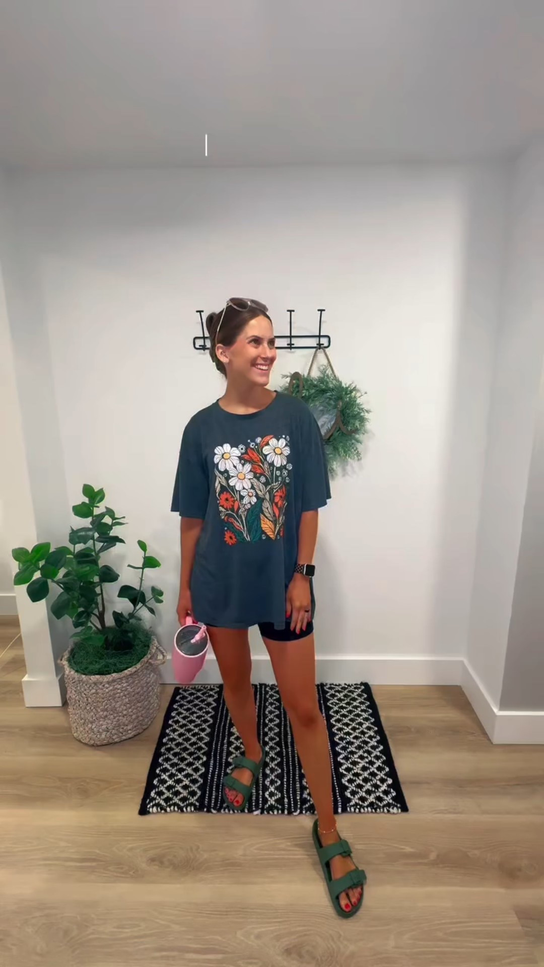 Today’s casual & comfy outfit 🌸
An oversized tee & bike shorts will alwaysssss be part of my mom uniform. 
#casualoutfits #casualstyle #casualoutfit #summerstyle #momstyle #momoutfit #creatorsearchinsights

#LTKActive #LTKFindsUnder50 #LTKSeasonal