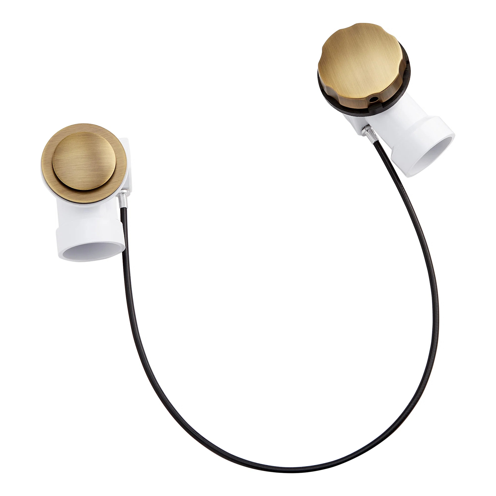 PVC Cable Drain & Overflow for 17" - 22" Deep Alcove Tubs - Brushed Gold 478497 | Wayfair North America