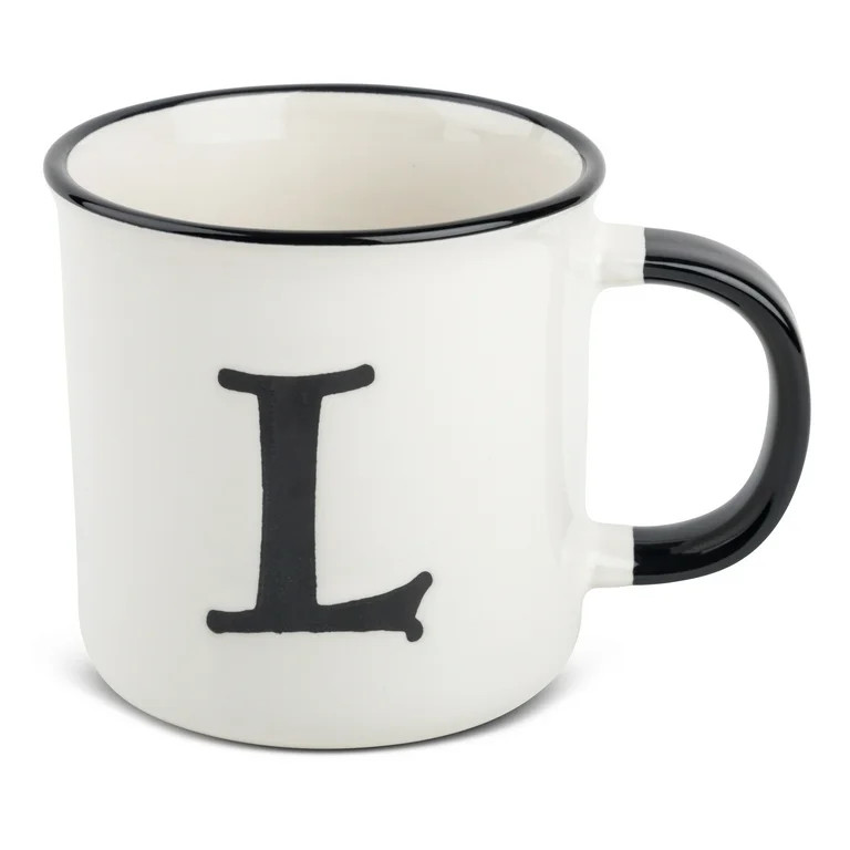 Thyme & Table Monogram L Stoneware Coffee Mug 16oz, White | Walmart (US)