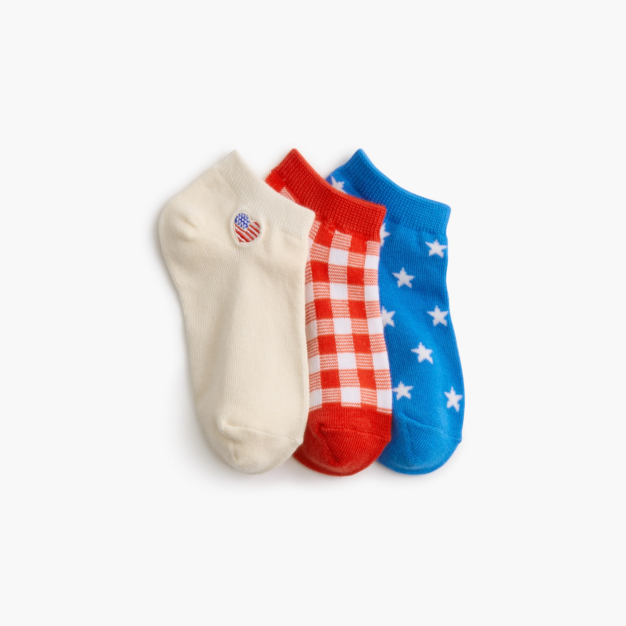 Girls' red, white and blue ankle socks three-pack | J.Crew Factory