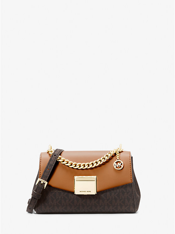 Lita Small Two-Tone Logo and Leather Crossbody Bag | Michael Kors CA