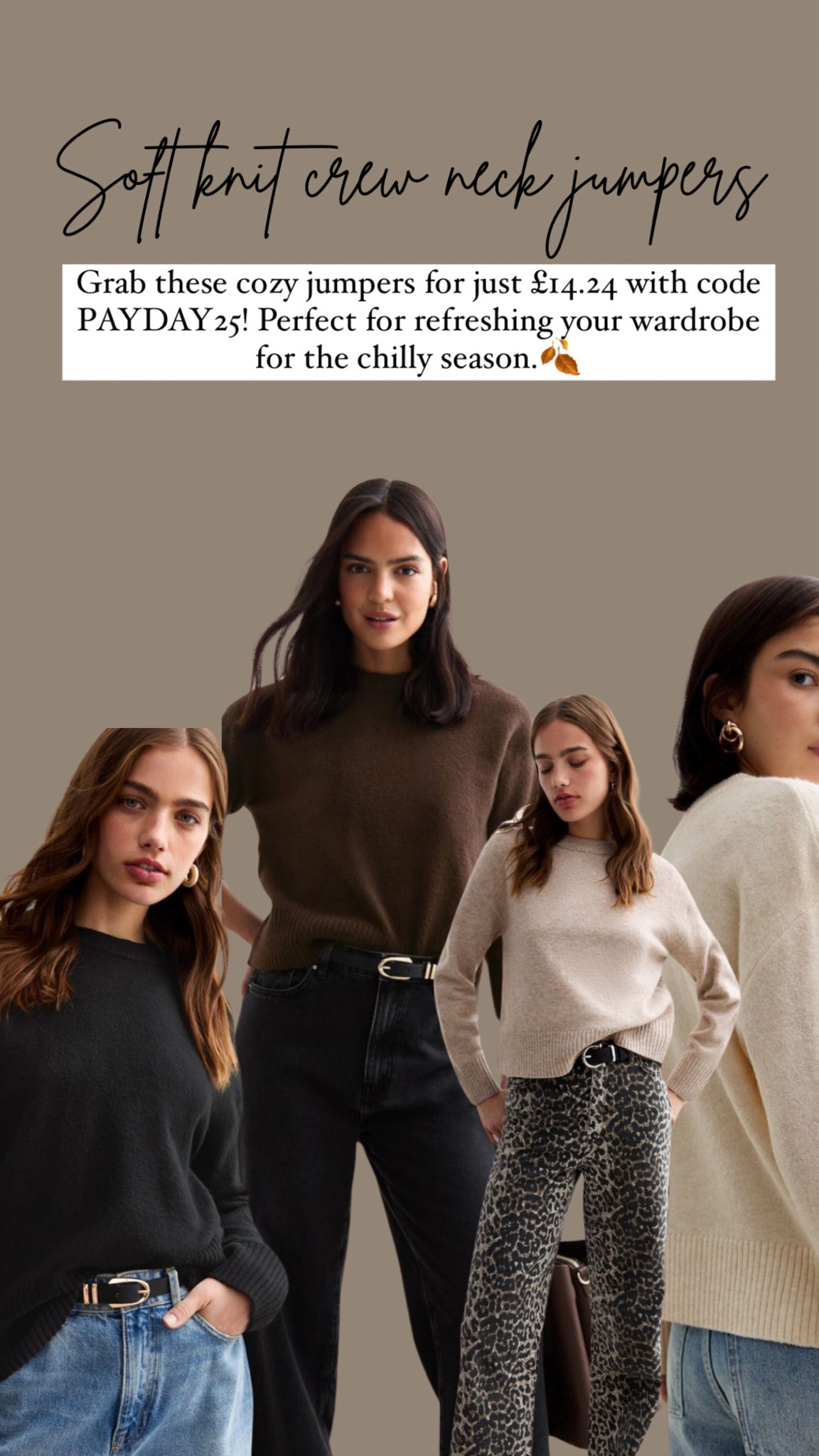 Cosy knits 🍂
Get 25% of these jumpers using the code PAYDAY25 

#LTKstyletip #LTKmodest #LTKautumn