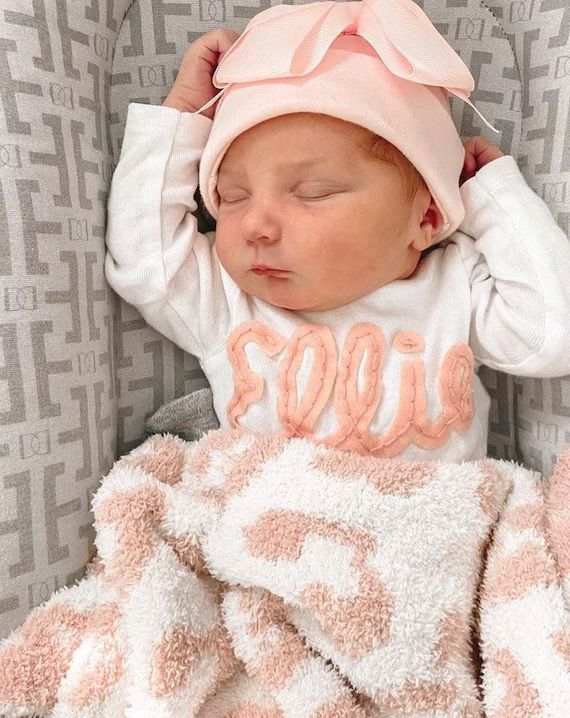 PINK NAME ONESIE Custom Hand Embroidered Felt Name Onesie | Etsy | Etsy (US)