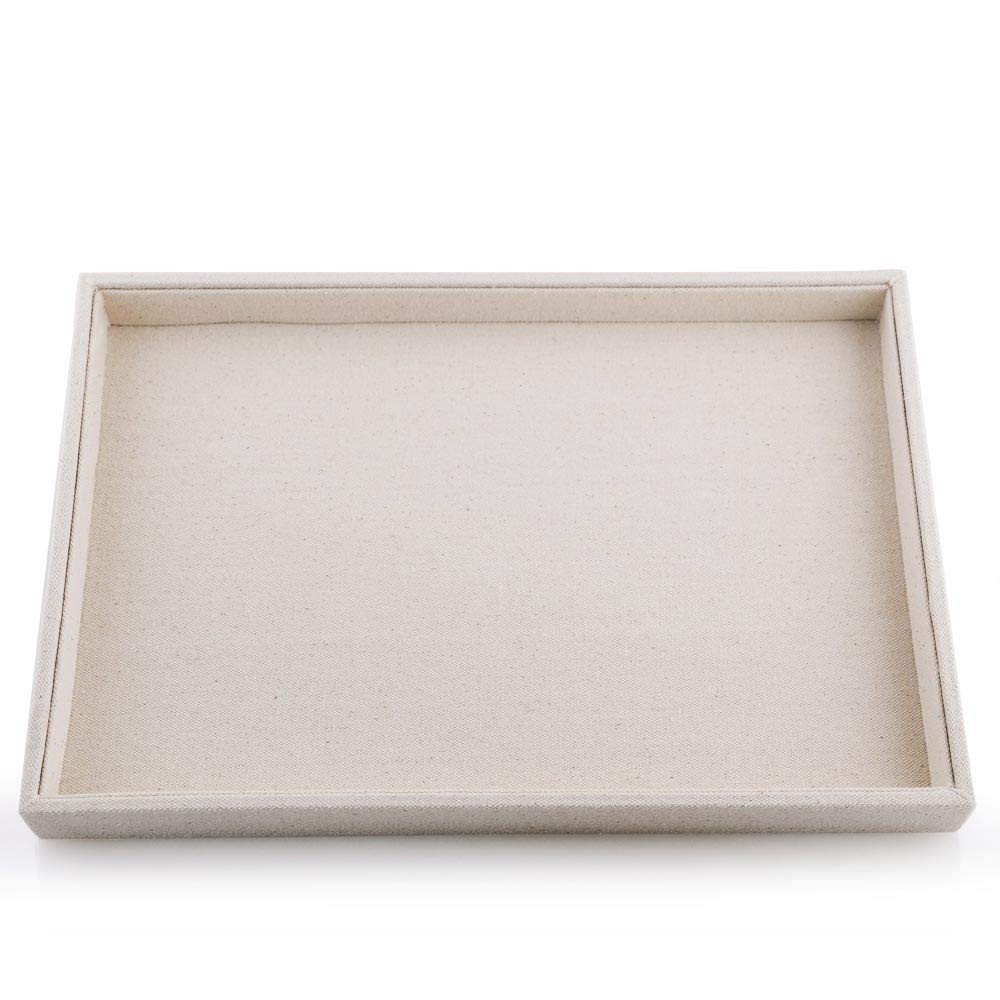 Oirlv linen Jewelry Display Trays Stackable Necklace Bracelet Ring Showcase Display Empty Plate(P... | Amazon (US)