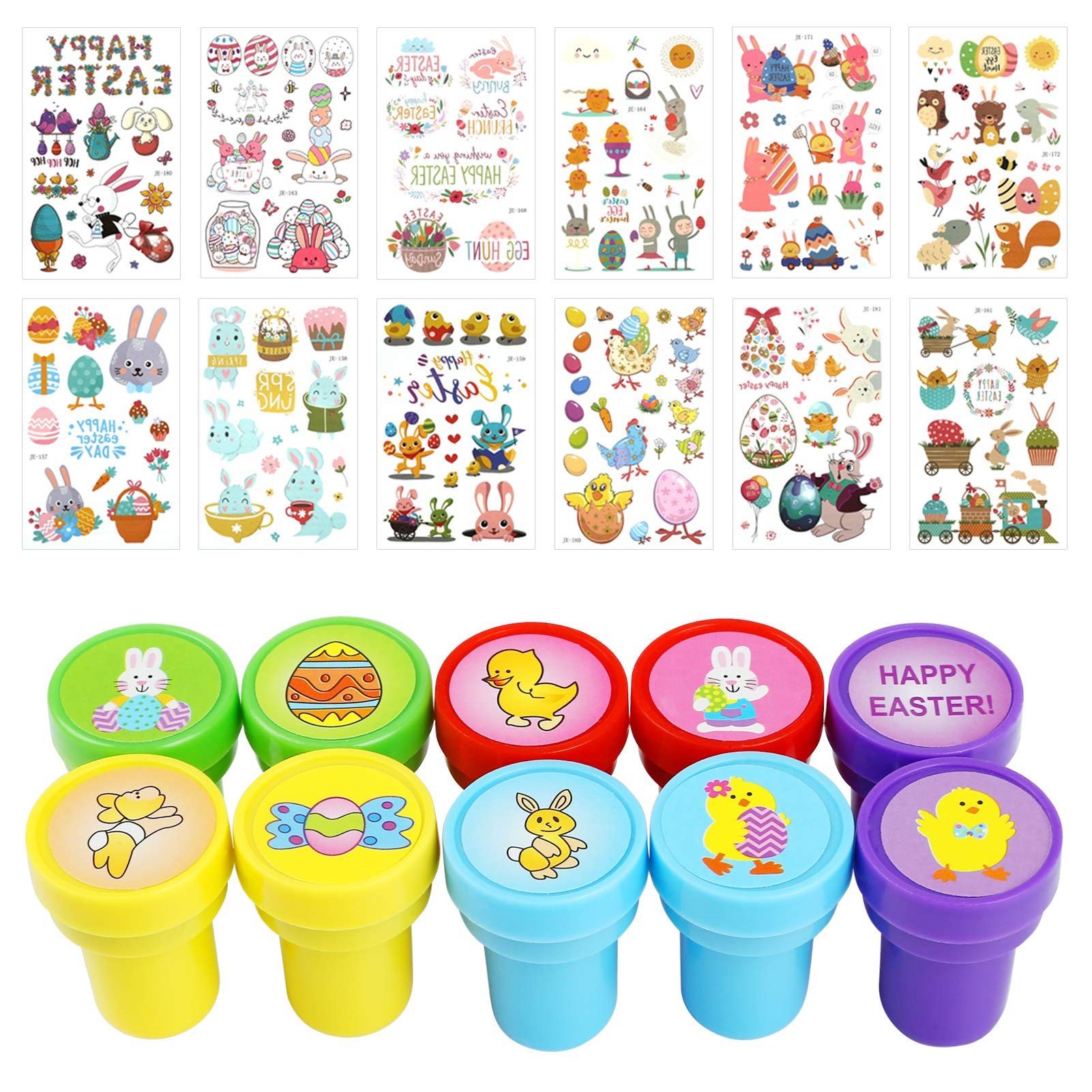 KESOTE Easter Stamps for Kids, Assorted Easter Tattoos for Party Favor Egg Fillers Basket Stuffer... | Amazon (US)