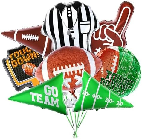 Gatherfun Football Shaped Foil Balloons, 8 Count, Touchdown Balloons for Football Game Tailgate P... | Amazon (US)