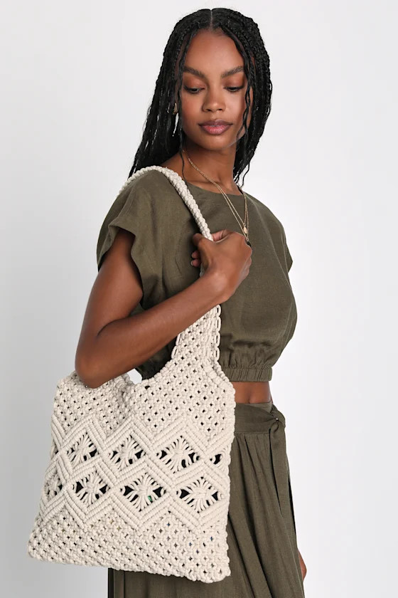 Height of Summer Ivory Crochet Tote | Lulus (US)