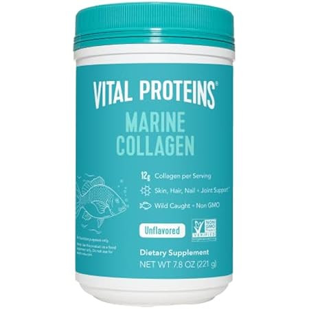 Vital Proteins Collagen Peptides Powder, 9.33 oz, Unflavored with Hyaluronic Acid and Vitamin C | Amazon (US)