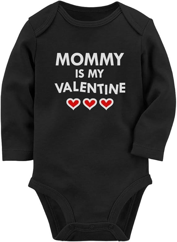 Mommy is My Valentine Outfit Baby Boy Girl Valentines Day Long Sleeve Bodysuit | Amazon (US)