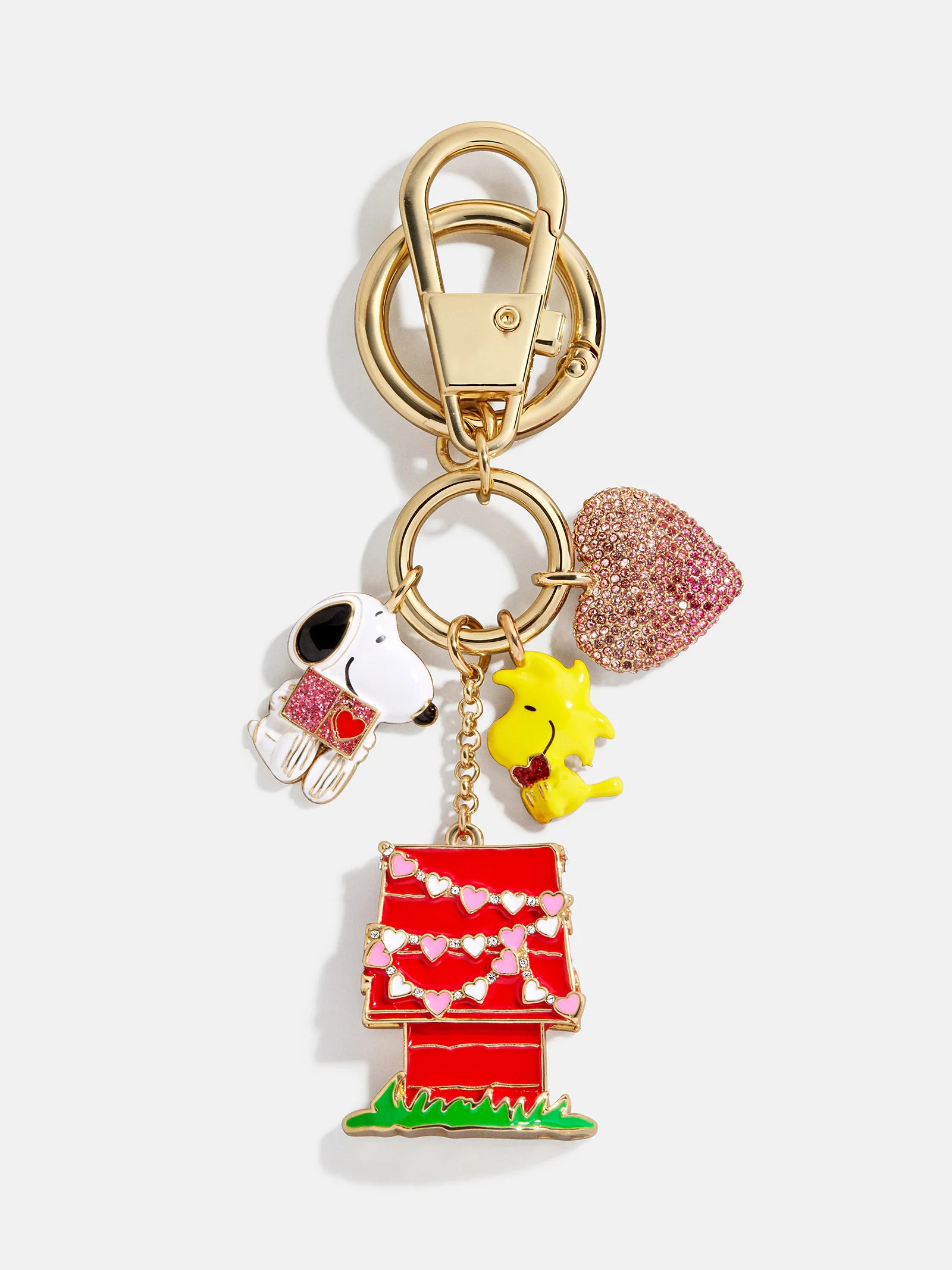 Peanuts Dynamic Duo Valentine’s Day Bag Charm - Gold/Red | BaubleBar