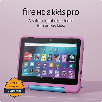 Amazon Fire HD 8 Kids Pro tablet (newest model), ages 6-12. Bright 8" HD screen, includes ad-free... | Amazon (US)