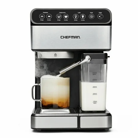 Chefman 6-in-1 Digital 15-Bar Pump Espresso Machine with Integrated Milk Frother | Walmart (US)