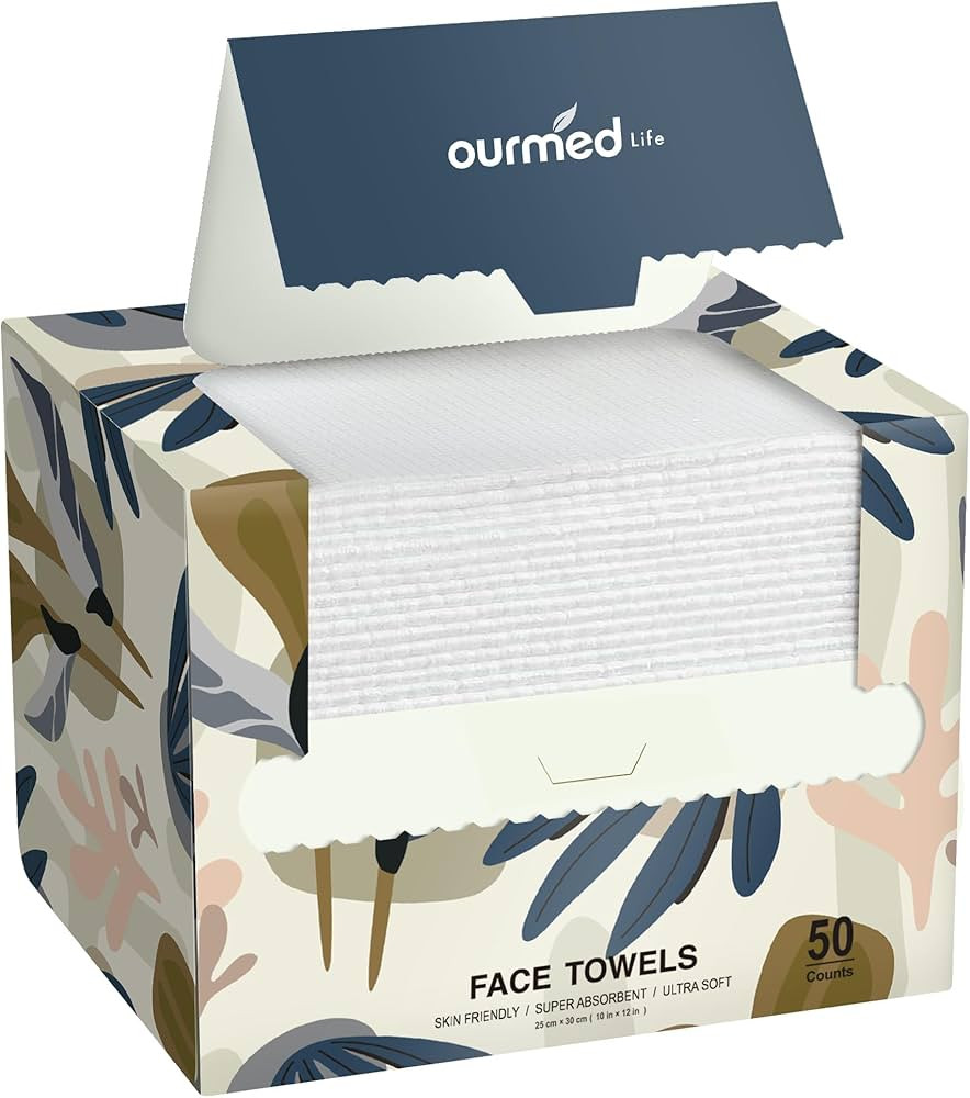 Ourmed Life Face Towels, Disposable Biodegradable Facial Towels for Sensitive Skin, Lint- free Fa... | Amazon (US)