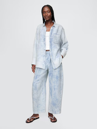 Cotton Gauze Denim Easy Barrel Pants | Gap (US)