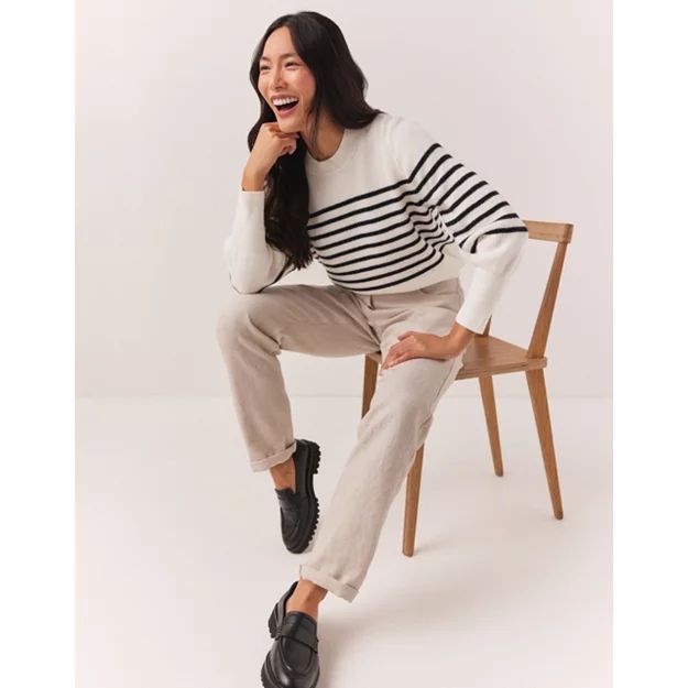 Ribbed Breton Stripe Jumper with Cashmere | The White Company (UK)