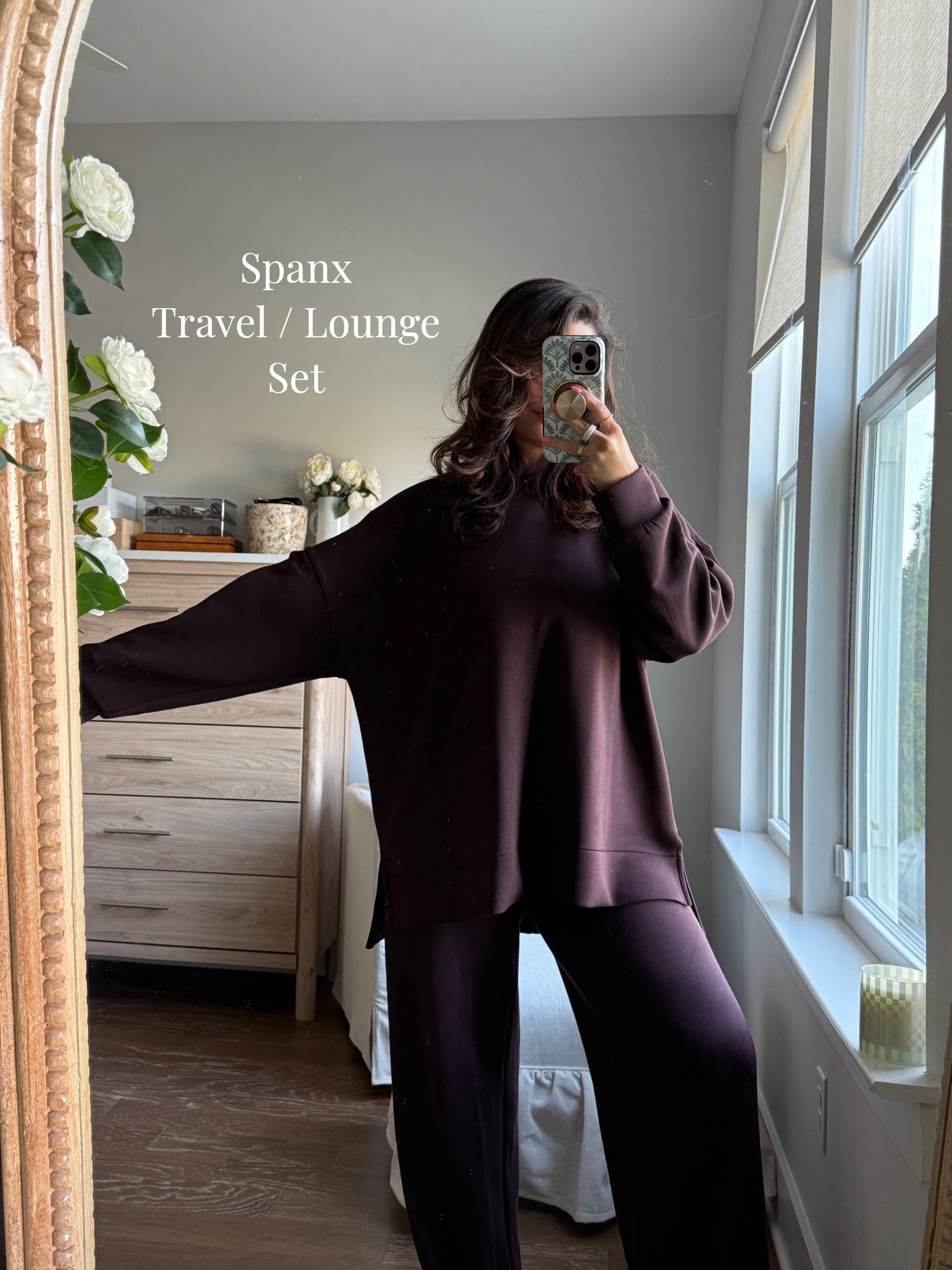 @Spanx on sale code LTKSPANX 🫶🏼 to save 20% off their site and stacks on sale items also! XXL crew neck and L pant and these are AMAZING! Perfect for travel, lounge, errands and to look put together and comfy! Super elevated and on sale! 

#LTKdayinmylife #LTKootd #LTKSpringSale