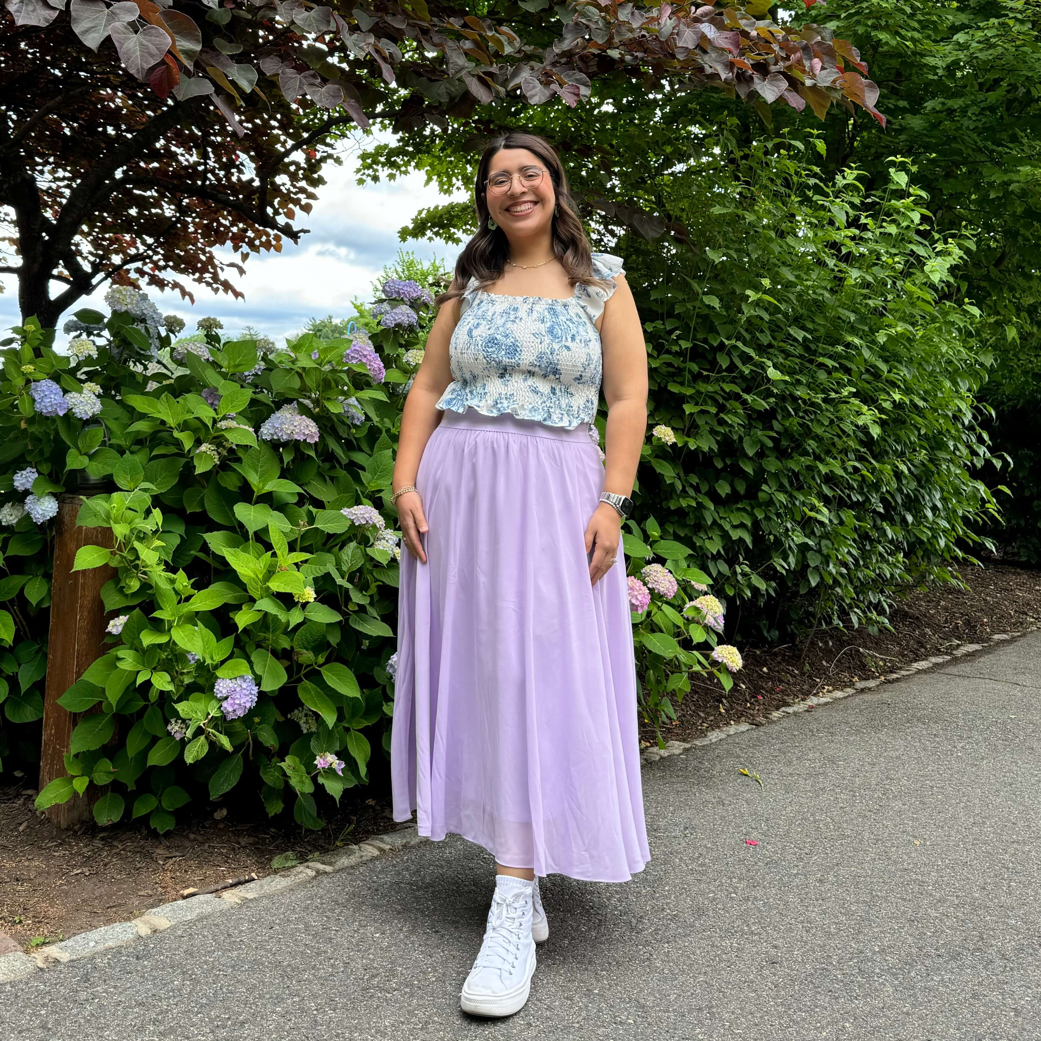 Chiffon Midi Skirt - Lavender | Shiny by Nature