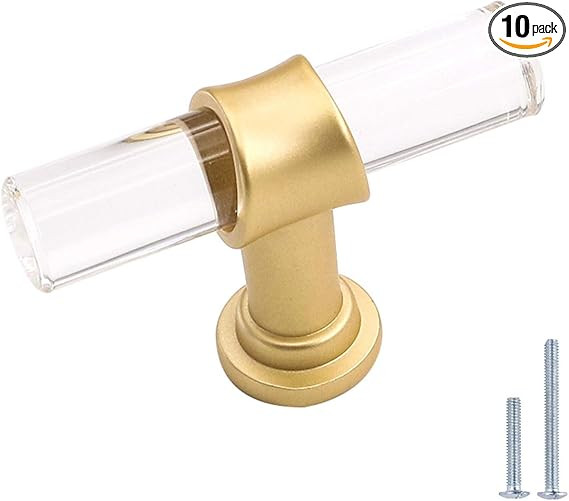 10 Pack | Peaha Knobs for Dresser Drawers Gold Decorative Kitchen Cabinet Knobs Acrylic Cabinet K... | Amazon (US)