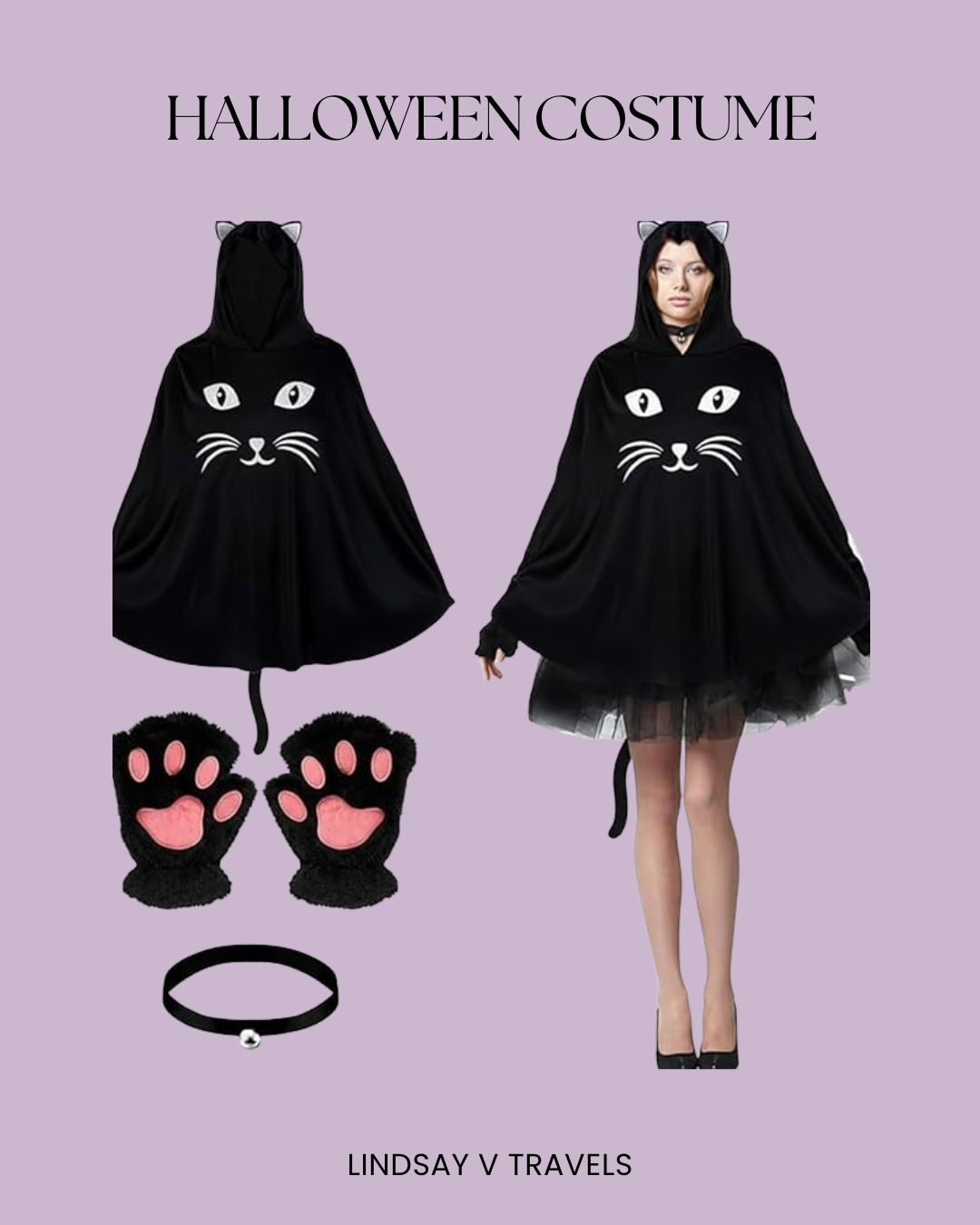 Cozy cat vibes 🐾🐱 This black cat poncho costume is cute + comfy for Halloween. 

 #LTKFallSale #LTKHalloween #LTKFindsUnder100