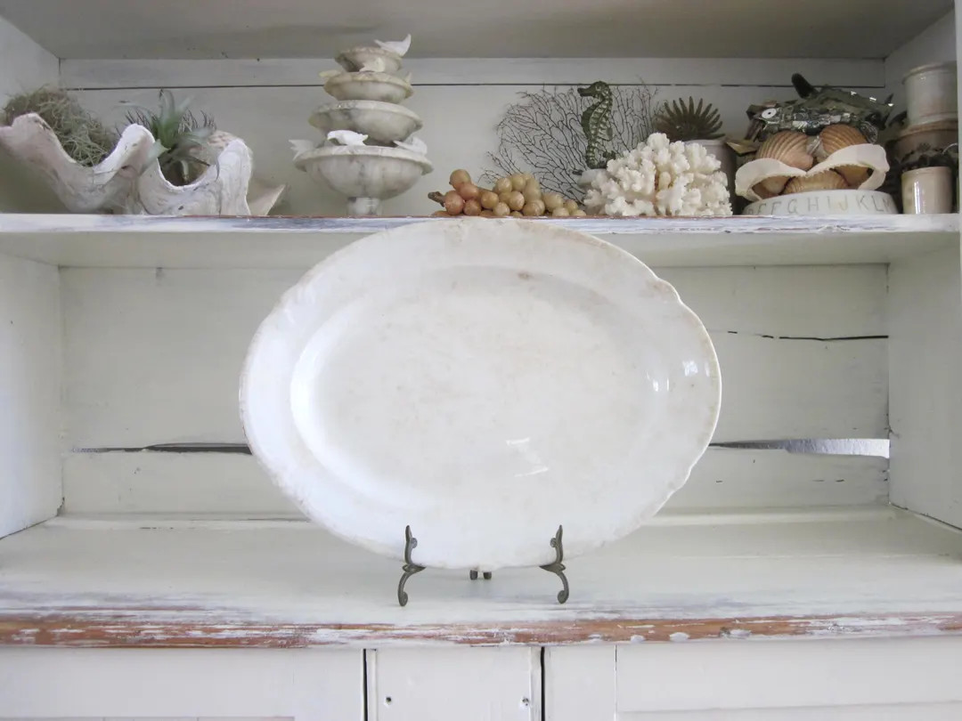 Antique English Ironstone Tray/platter, John Alcock, LARGE, White, Staining/crazing, Farmhouse Ki... | Etsy (US)