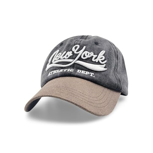 epicW Vintage New York Baseball Cap - Adjustable Men & Women's Cap - Perfect Golf Hats - Stylish Trucker Hat Black/Grey | Amazon (US)