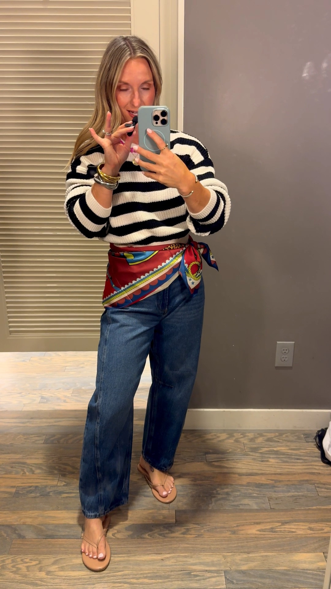 My favorite barrels right now with this classic tripe sweater.  The perfect weekend casual look for fall

#LTKootd #LTKOver40 #LTKmomlife