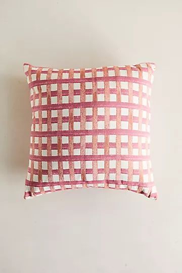 Textured Plaid Outdoor Pillow | Anthropologie (US)