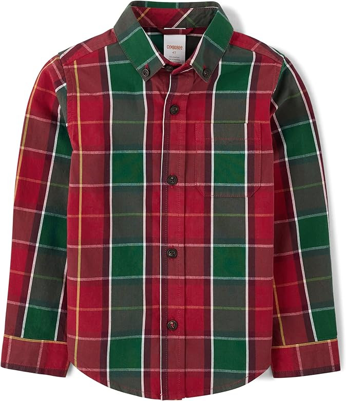 Gymboree Boys and Toddler Long Sleeve Button Up Dress Shirts | Amazon (US)