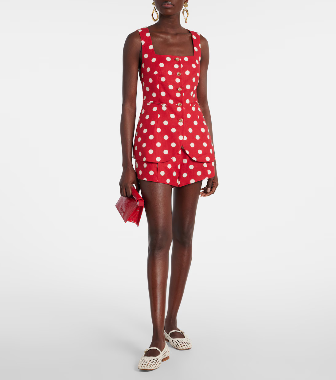 Rosalie polka-dot linen shorts | Mytheresa (UK)