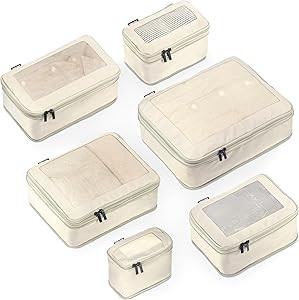 Compression Packing Cubes for Travel - Luggage Organizer Bags - Double Zipper Packing Cubes for S... | Amazon (US)
