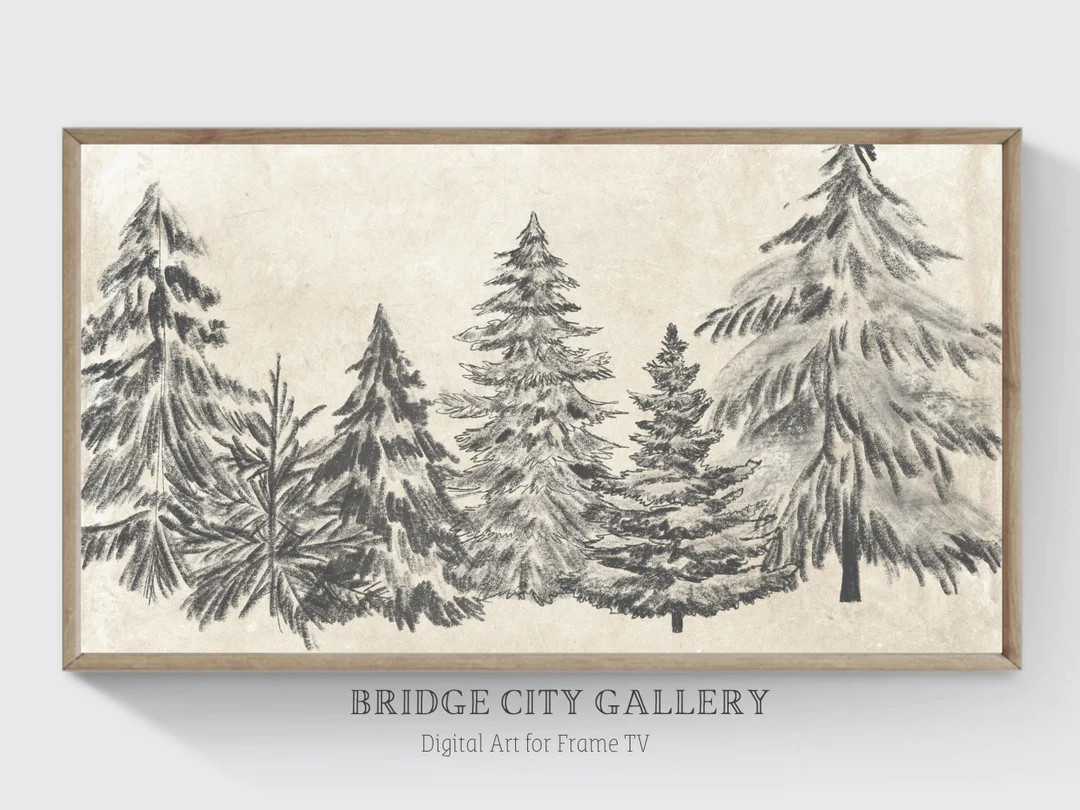 Samsung Frame TV Art Christmas, Neutral Winter Decor, Minimalist Holiday Decor, Farmhouse Christm... | Etsy (US)