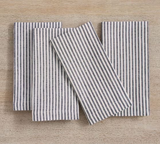 Wheaton Striped Linen/Cotton Napkins | Pottery Barn (US)