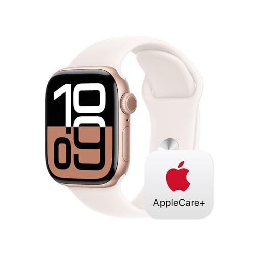 Apple Watch Series 10 [GPS + Cellular 42mm] with Rose Gold Aluminium Case with Light Blush Sport Band - S/M. Fitness Tracker, ECG App, Always-On Retina Display with AppleCare+ (2 Years) | Amazon (US)