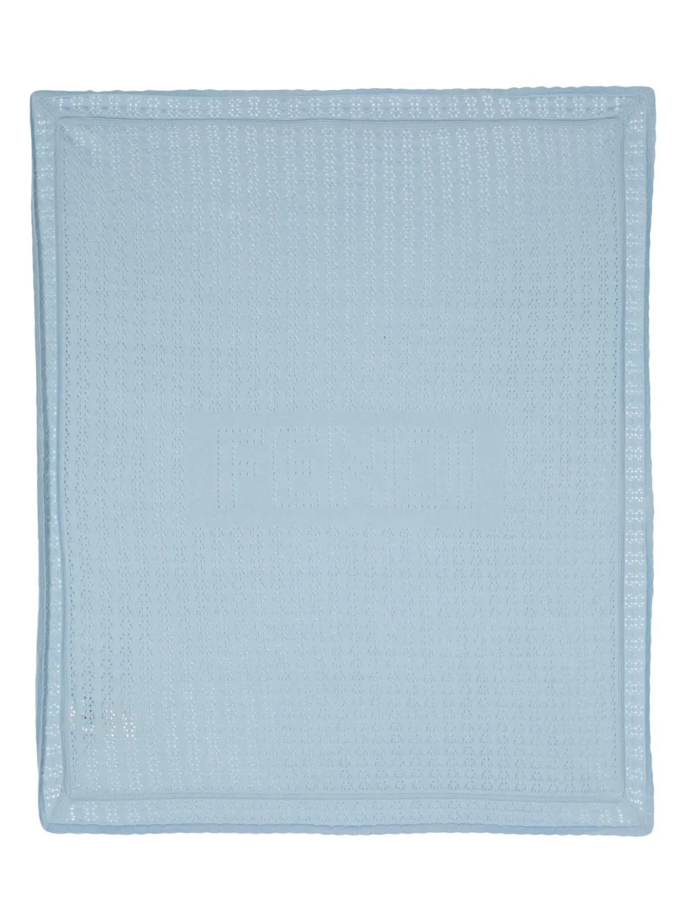 Fendi Kids pointelle-knit scallop blanket - Blue | Farfetch Global
