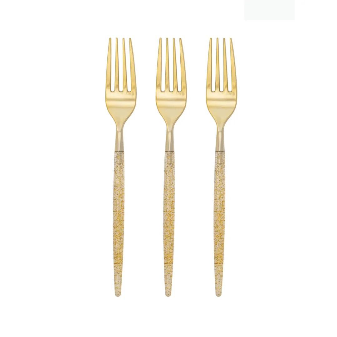 Gold Glitter Forks | Ellie and Piper