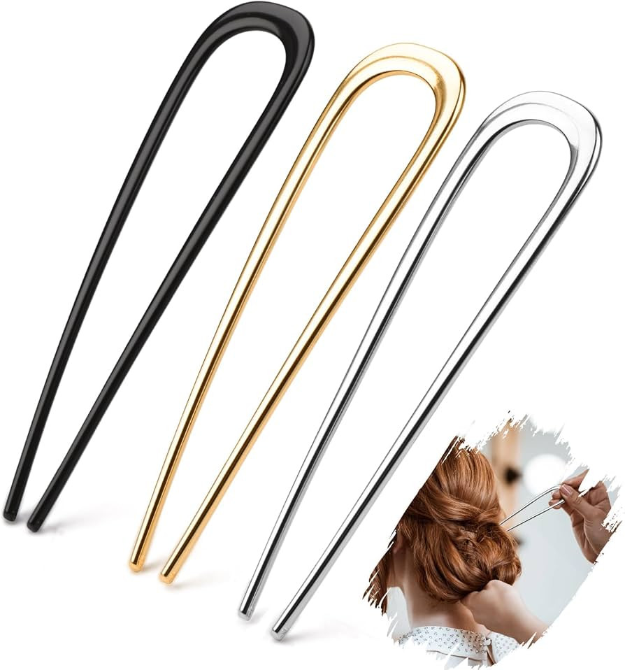 3 Stück French Hair Pin Metall Französische Haarnadel 14cm French Twist Hair Pin U-Förmige Haa... | Amazon (DE)