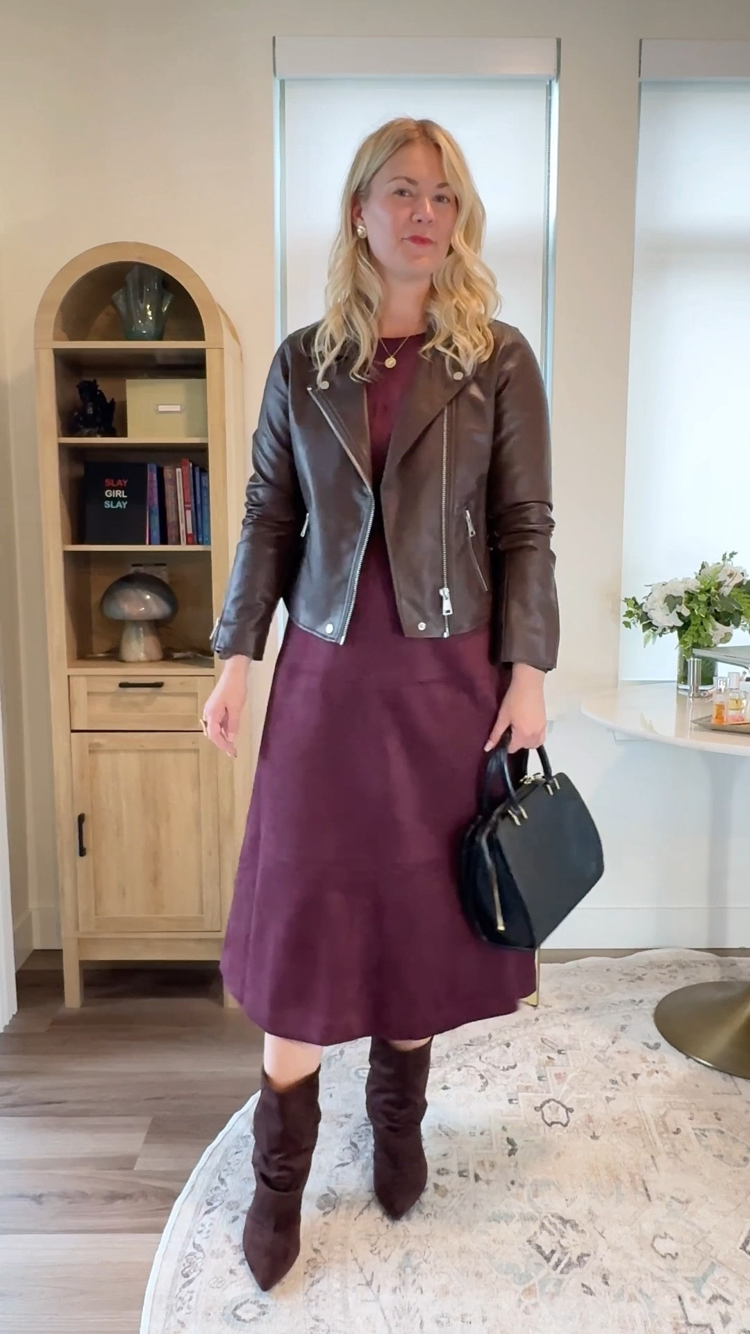 Fall Fashion suede dress leather jacket

#LTKootd #LTKWorkwear