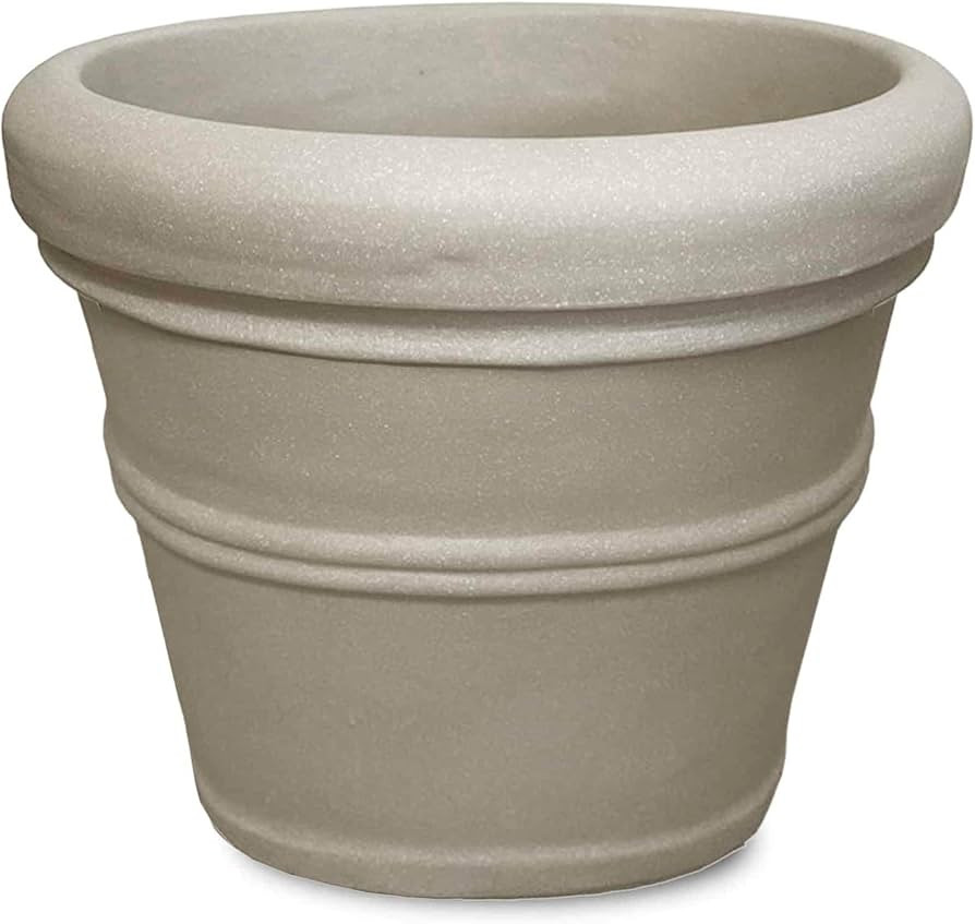Crescent Garden Brunello Classic Rolled Rim Planter Pot, Indoor/Outdoor Weather-Safe Round Plant ... | Amazon (US)