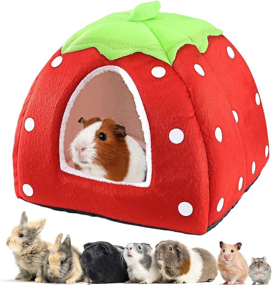 Mygeromon Guinea Pig Bed Rabbit Hideout Warm Fleece Cuddle Cup Washable Winter Sleeping House for... | Amazon (US)