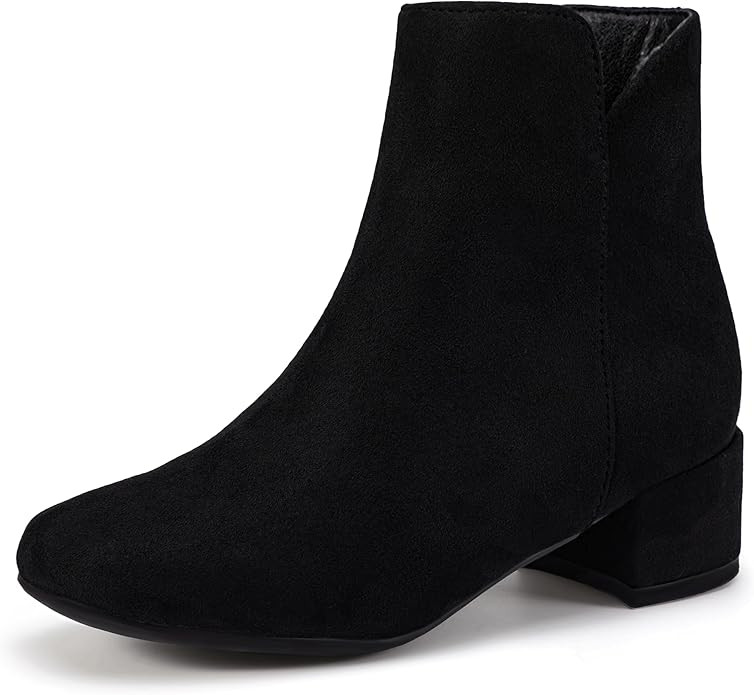 PANDANINJIA Girls Ankle Boots Side Zipper Toddler Little Big Kid Girls Dress Boots | Amazon (US)