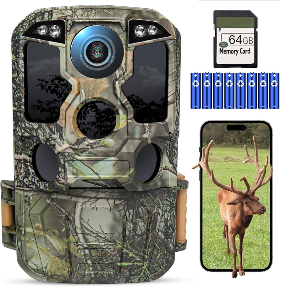 KJK Trail Camera WiFi 8K 84MP with 64GB Memory Card, Game Camera with Night Vision, 0.05s Trigger... | Amazon (US)