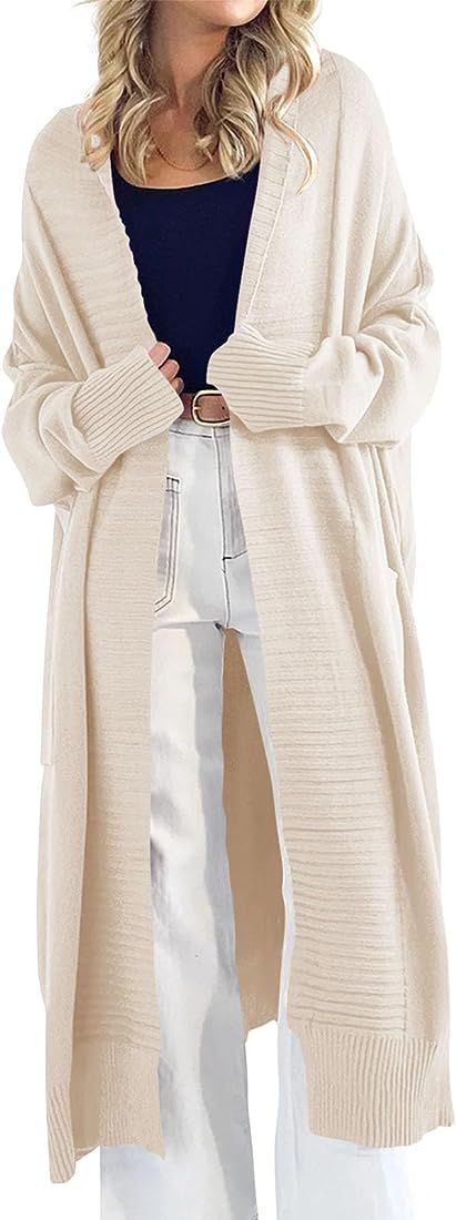 Danedvi Womens Long Cardigan Sweaters 2023 Fall Chunky Knit Oversized Slouchy Open Front Warm Coa... | Amazon (US)