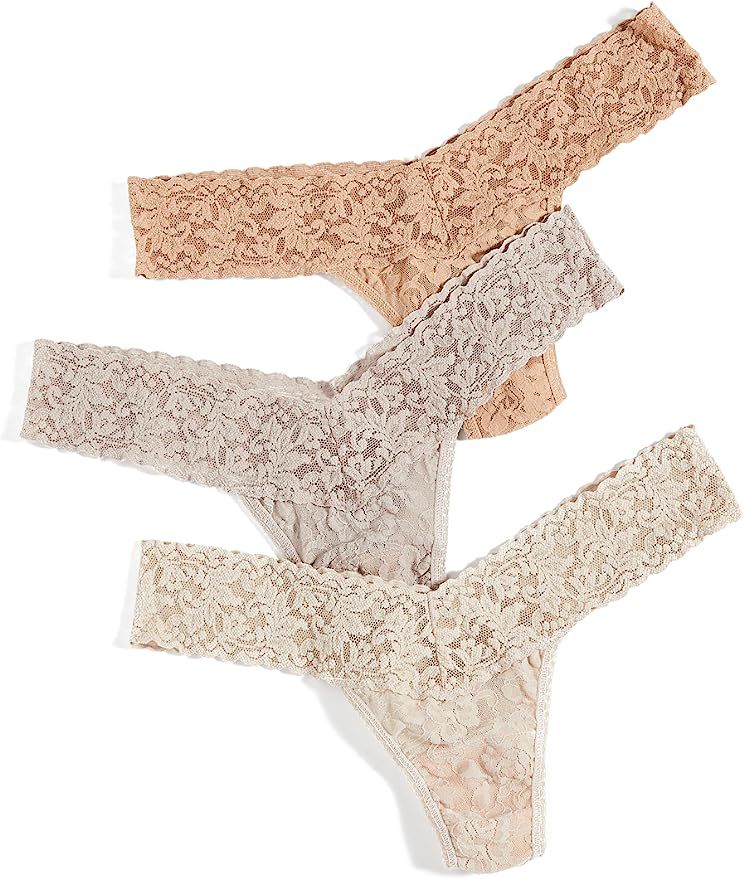 Hanky Panky Women's 3 Pack Neutrals Low Rise Thongs | Amazon (US)