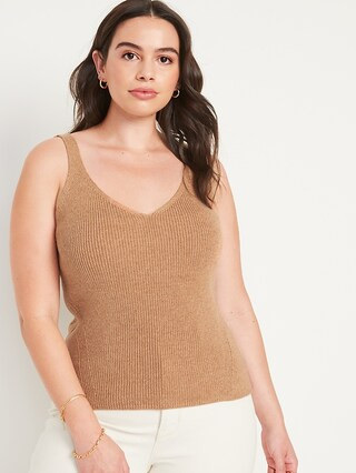 V-Neck Rib-Knit Sweater Tank Top for Women | Old Navy (US)