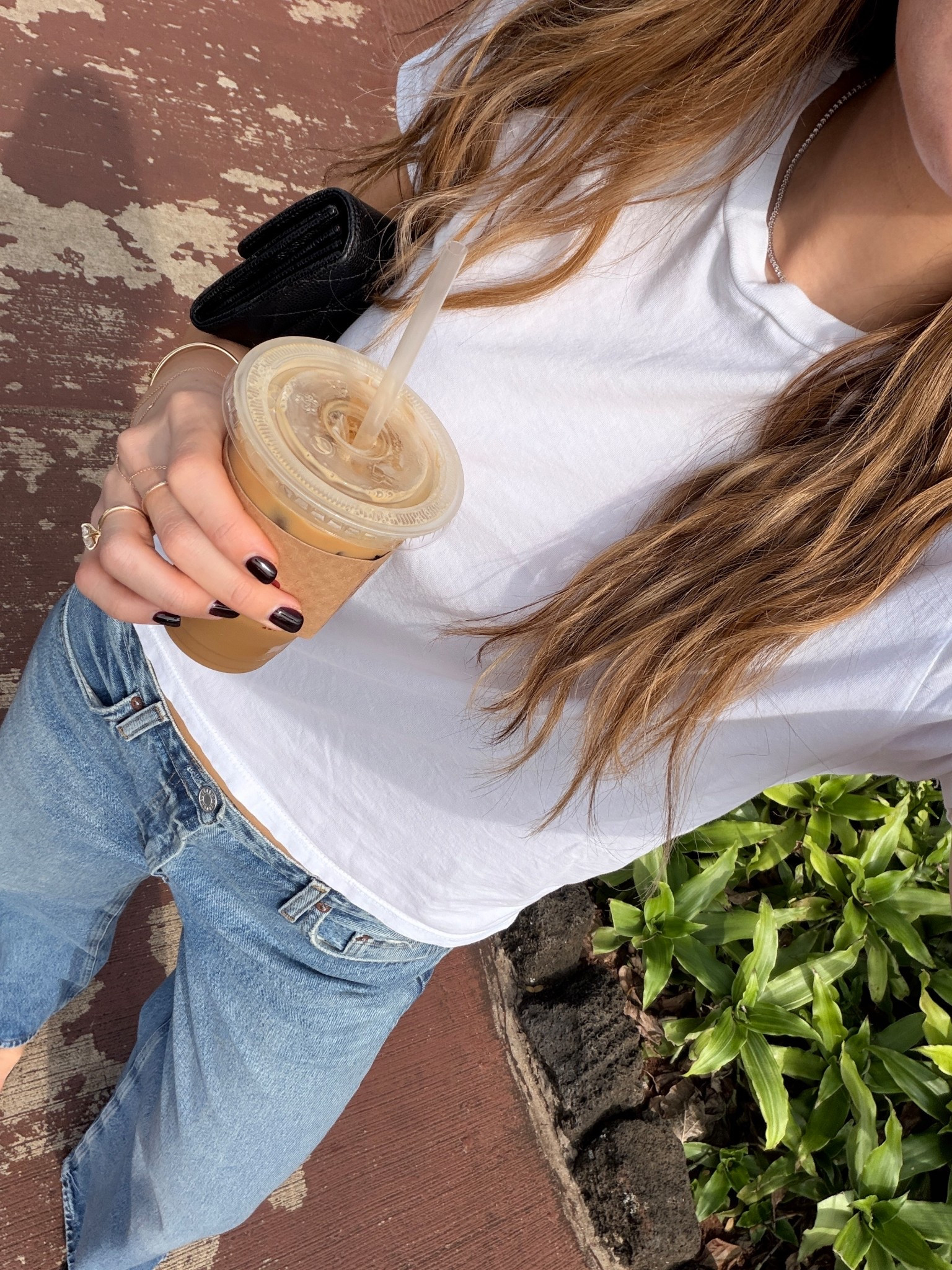 Basics 
Tee: S 
Denim: 28 (size up for baggier fit)