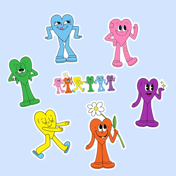 Far Out Friends Vinyl Sticker Set by Beautiful Days | Mochi Kids