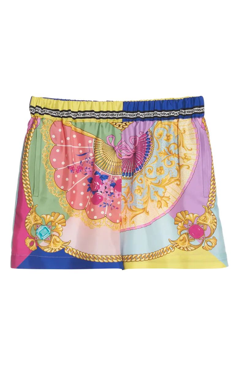 Versace Ventagli Print Silk Twill Shorts | Nordstrom | Nordstrom