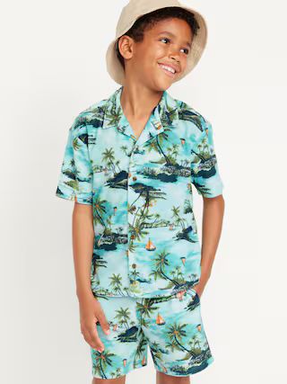 Short-Sleeve Loop-Terry Camp Shirt  for Boys | Old Navy (US)