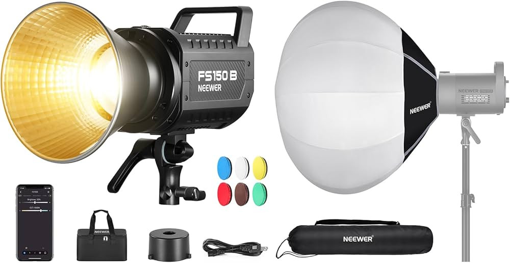 NEEWER FS150B LED Video Light with 26"/65cm Lantern Softbox Kit, 2.4G/APP Control, 130W 2700K-650... | Amazon (US)